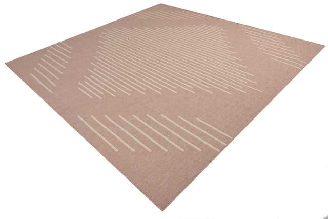 Pink 10' 8 x 10' 8 Outdoor Modern Square Area Rug Weather Resistant for Patio, Deck, Terrace, Balcony, Porch 100% Polypropylene Modern Outside Carpet for Sale at Rug Engine