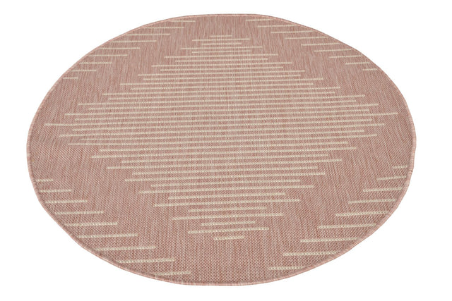 Pink 3' 1 x 3' 1 Outdoor Modern Round Area Rug Weather Resistant for Patio, Deck, Terrace, Balcony, Porch 100% Polypropylene Modern Outside Carpet for Sale at Rug Engine