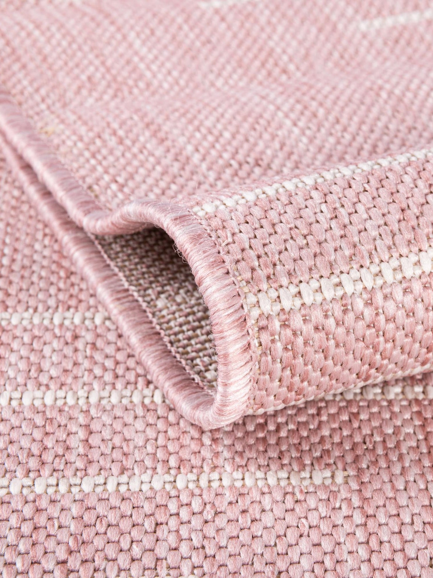 Pink 6' 1 x 6' 1 Outdoor Modern Round Area Rug Weather Resistant for Patio, Deck, Terrace, Balcony, Porch 100% Polypropylene Modern Outside Carpet for Sale at Rug Engine