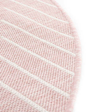 Pink 10' 8 x 10' 8 Outdoor Modern Round Area Rug Weather Resistant for Patio, Deck, Terrace, Balcony, Porch 100% Polypropylene Modern Outside Carpet for Sale at Rug Engine