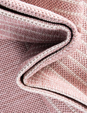 Pink 6' 1 x 6' 1 Outdoor Modern Round Area Rug Weather Resistant for Patio, Deck, Terrace, Balcony, Porch 100% Polypropylene Modern Outside Carpet for Sale at Rug Engine