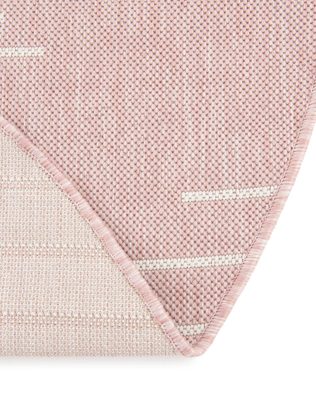Pink 3' 1 x 3' 1 Outdoor Modern Round Area Rug Weather Resistant for Patio, Deck, Terrace, Balcony, Porch 100% Polypropylene Modern Outside Carpet for Sale at Rug Engine