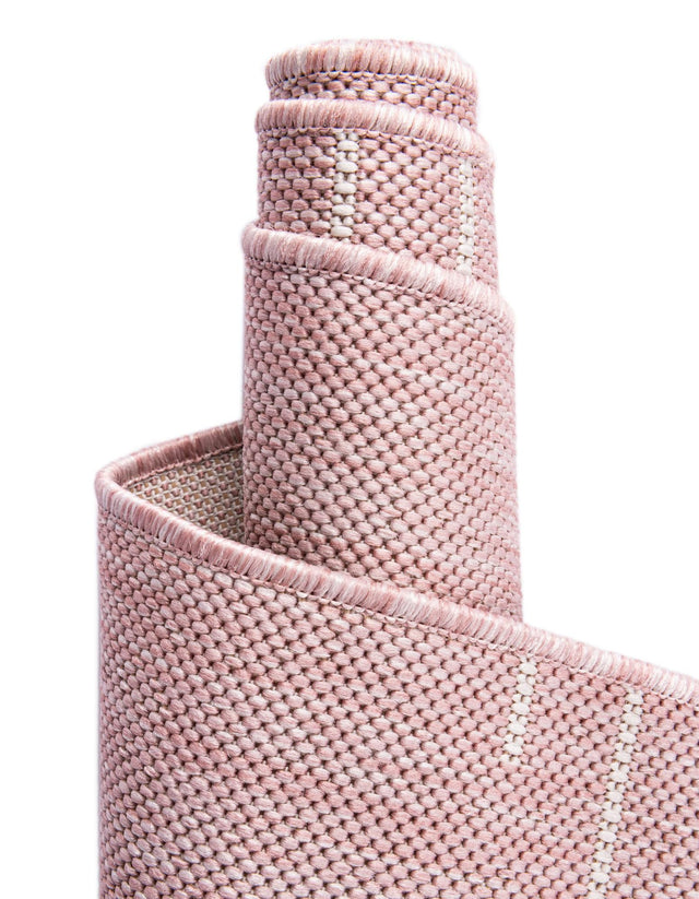 Pink 6' 1 x 6' 1 Outdoor Modern Round Area Rug Weather Resistant for Patio, Deck, Terrace, Balcony, Porch 100% Polypropylene Modern Outside Carpet for Sale at Rug Engine