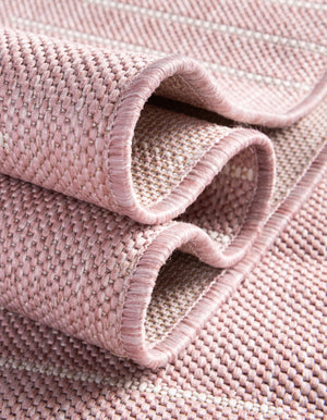 Pink 3' 1 x 3' 1 Outdoor Modern Round Area Rug Weather Resistant for Patio, Deck, Terrace, Balcony, Porch 100% Polypropylene Modern Outside Carpet for Sale at Rug Engine