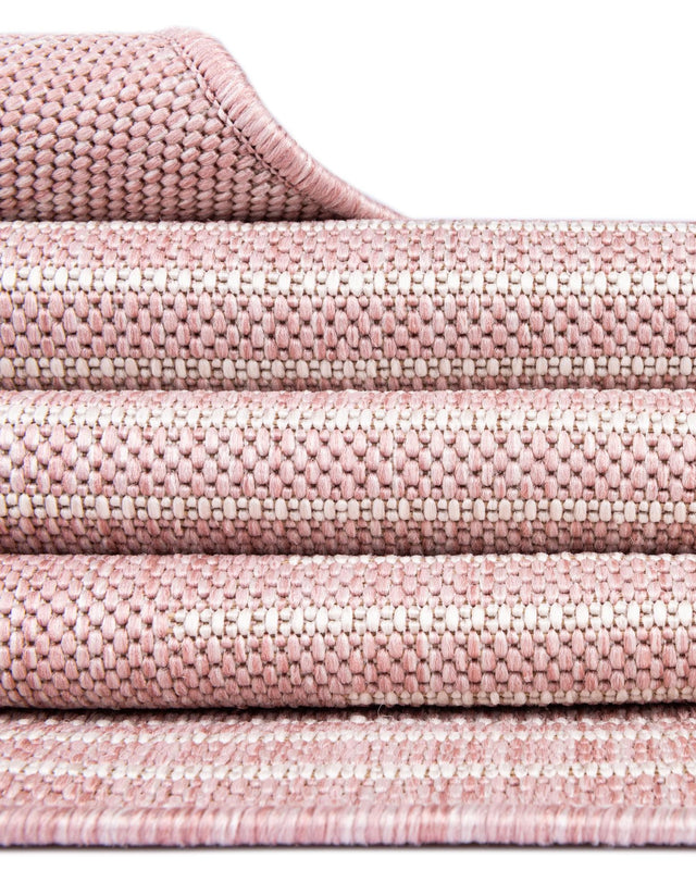 Pink 3' 1 x 3' 1 Outdoor Modern Round Area Rug Weather Resistant for Patio, Deck, Terrace, Balcony, Porch 100% Polypropylene Modern Outside Carpet for Sale at Rug Engine
