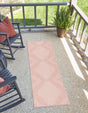 Pink 3' 3 x 14' 1 Outdoor Modern Runner Area Rug Weather Resistant for Patio, Deck, Terrace, Balcony, Porch 100% Polypropylene Modern Outside Carpet for Sale at Rug Engine