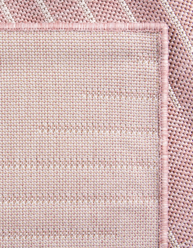Pink 2' x 6' 1 Outdoor Modern Runner Area Rug Weather Resistant for Patio, Deck, Terrace, Balcony, Porch 100% Polypropylene Modern Outside Carpet for Sale at Rug Engine
