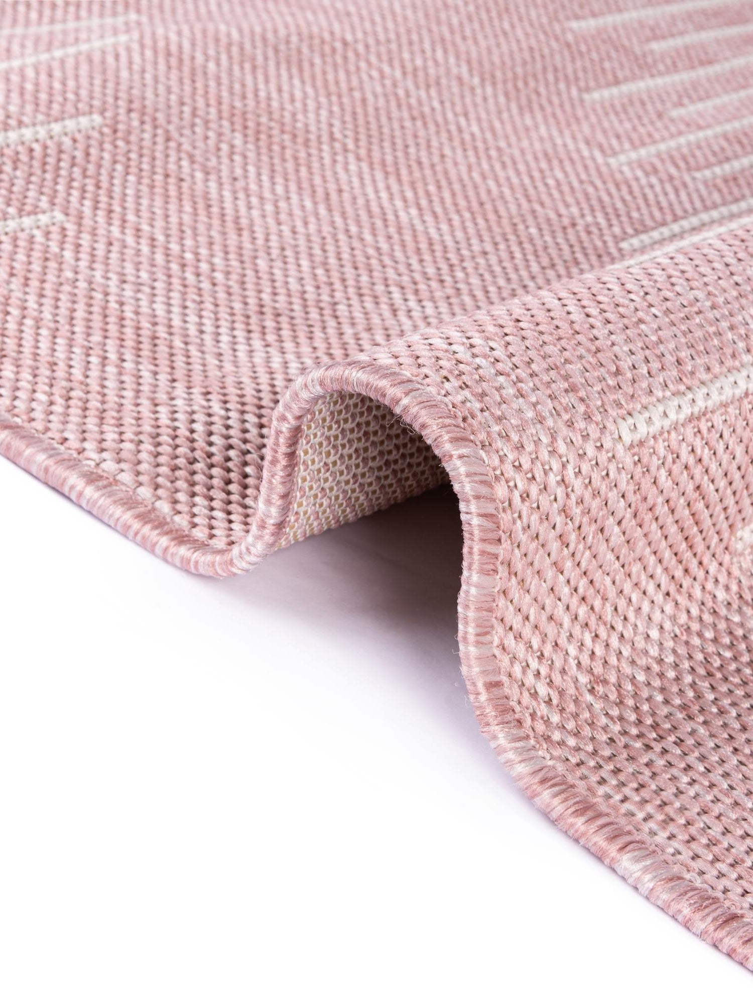 Pink 2' x 6' 1 Outdoor Modern Runner Area Rug Weather Resistant for Patio, Deck, Terrace, Balcony, Porch 100% Polypropylene Modern Outside Carpet for Sale at Rug Engine