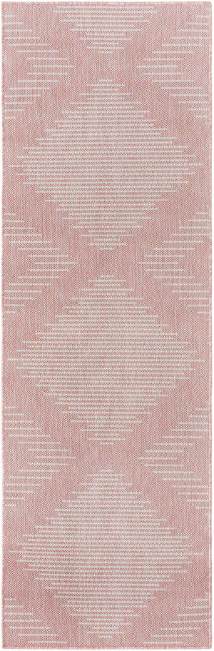 Pink 2' x 8' Outdoor Modern Runner Rug
