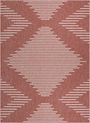 Rust Red 10' x 13' 1 Outdoor Modern Rectangle Area Rug Weather Resistant for Patio, Deck, Terrace, Balcony, Porch 100% Polypropylene Modern Outside Carpet for Sale at Rug Engine