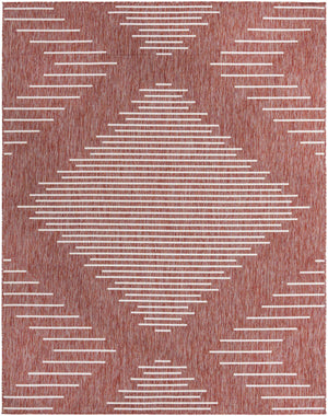 Rust Red 7' 10 x 10' Outdoor Modern Rectangle Area Rug Weather Resistant for Patio, Deck, Terrace, Balcony, Porch 100% Polypropylene Modern Outside Carpet for Sale at Rug Engine