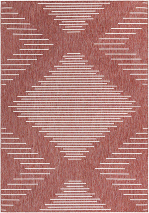 Rust Red 7' 1 x 10' Outdoor Modern Rectangle Area Rug Weather Resistant for Patio, Deck, Terrace, Balcony, Porch 100% Polypropylene Modern Outside Carpet for Sale at Rug Engine