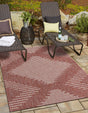 Rust Red 2' x 3' 1 Outdoor Modern Rectangle Area Rug Weather Resistant for Patio, Deck, Terrace, Balcony, Porch 100% Polypropylene Modern Outside Carpet for Sale at Rug Engine