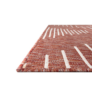 Rust Red 4' 1 x 6' 1 Outdoor Modern Rectangle Area Rug Weather Resistant for Patio, Deck, Terrace, Balcony, Porch 100% Polypropylene Modern Outside Carpet for Sale at Rug Engine