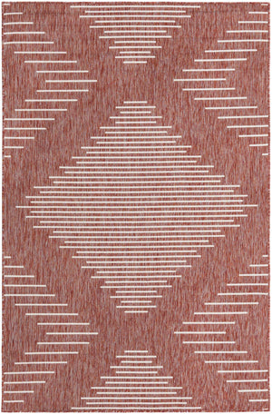 Rust Red 5' 3 x 8' Outdoor Modern Rectangle Area Rug Weather Resistant for Patio, Deck, Terrace, Balcony, Porch 100% Polypropylene Modern Outside Carpet for Sale at Rug Engine