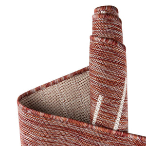 Rust Red 7' 1 x 7' 1 Outdoor Modern Square Area Rug Weather Resistant for Patio, Deck, Terrace, Balcony, Porch 100% Polypropylene Modern Outside Carpet for Sale at Rug Engine