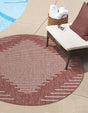 Rust Red 4' 1 x 4' 1 Outdoor Modern Round Area Rug Weather Resistant for Patio, Deck, Terrace, Balcony, Porch 100% Polypropylene Modern Outside Carpet for Sale at Rug Engine