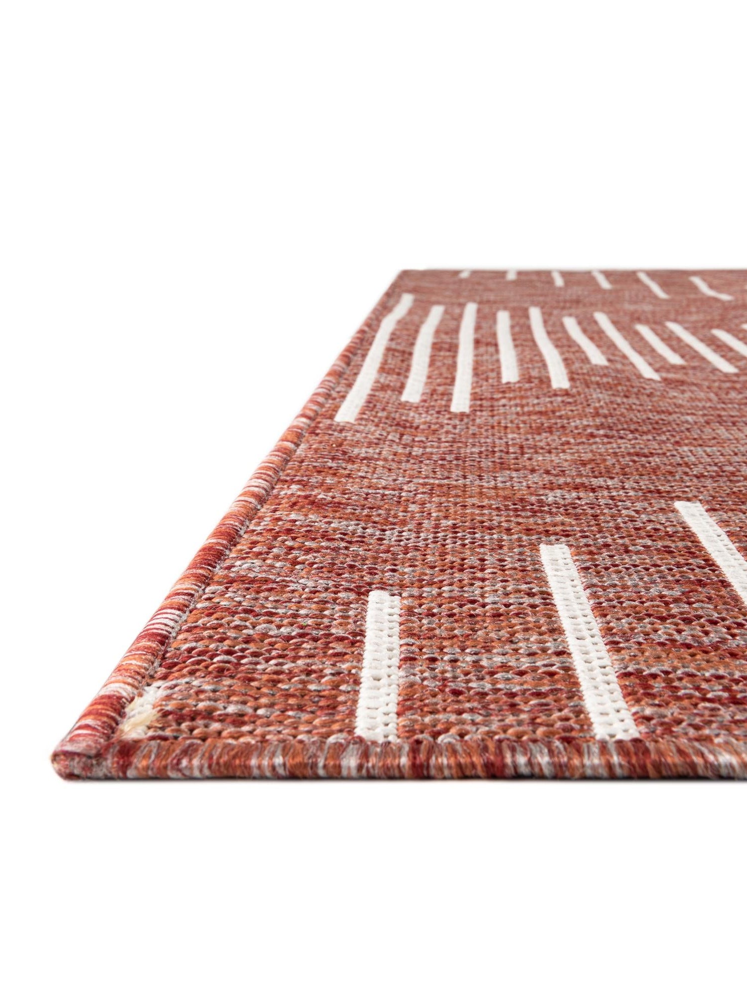 Rust Red 2' 7 x 12' Outdoor Modern Runner Area Rug Weather Resistant for Patio, Deck, Terrace, Balcony, Porch 100% Polypropylene Modern Outside Carpet for Sale at Rug Engine