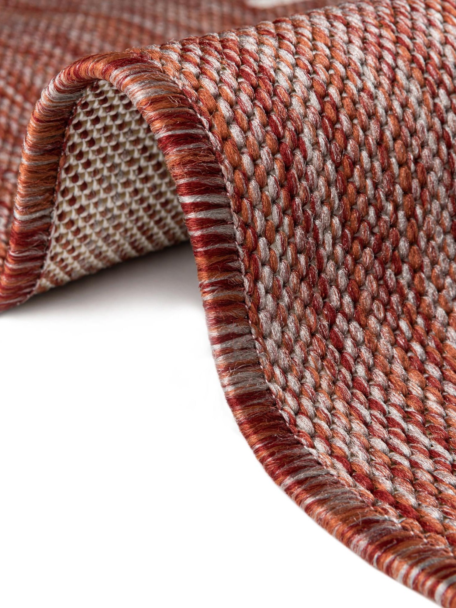 Rust Red 2' 7 x 12' Outdoor Modern Runner Area Rug Weather Resistant for Patio, Deck, Terrace, Balcony, Porch 100% Polypropylene Modern Outside Carpet for Sale at Rug Engine