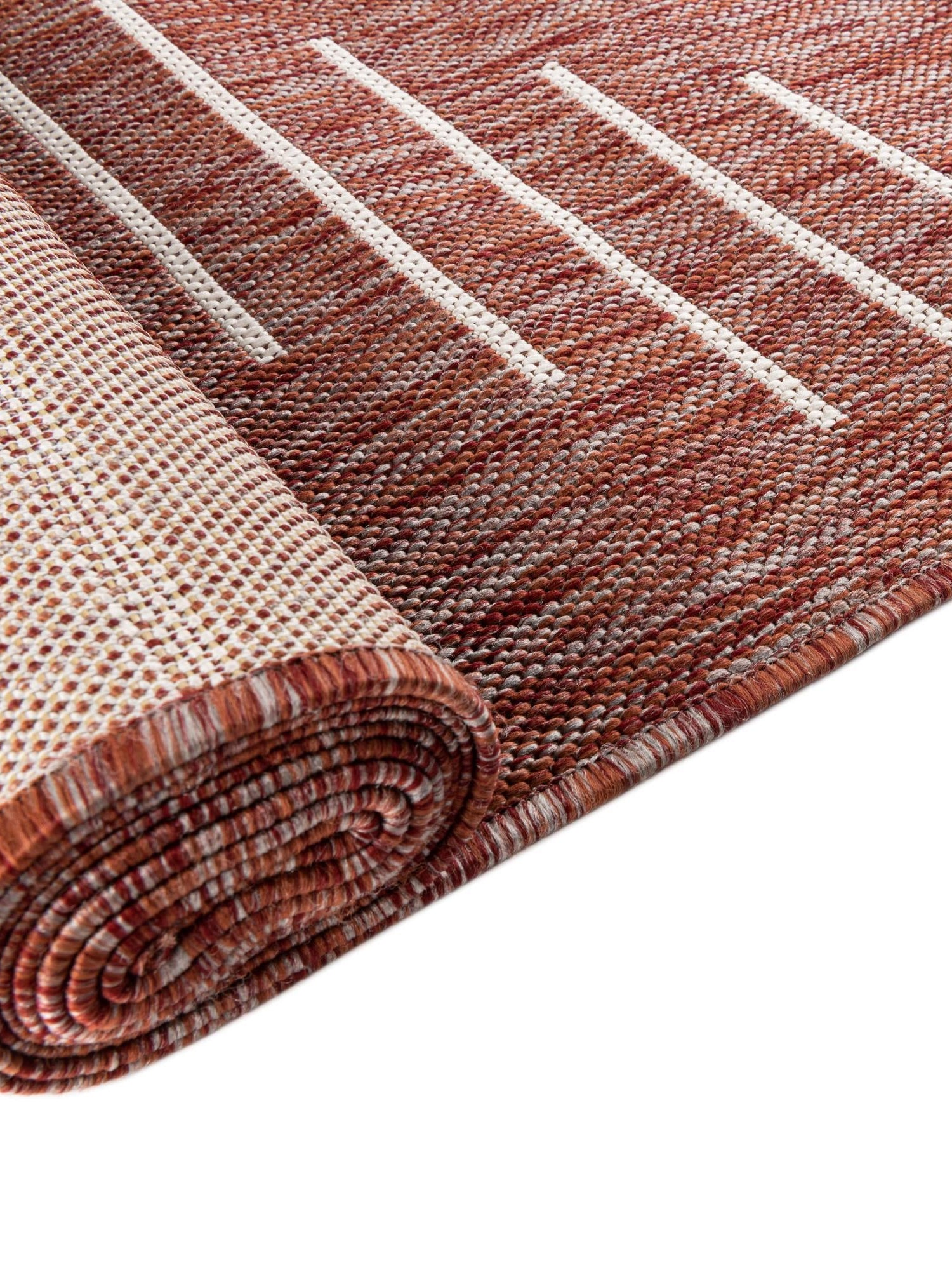 Rust Red 2' x 4' 1 Outdoor Modern Runner Area Rug Weather Resistant for Patio, Deck, Terrace, Balcony, Porch 100% Polypropylene Modern Outside Carpet for Sale at Rug Engine