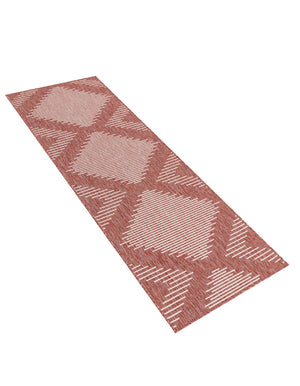 Rust Red 2' x 8' Outdoor Modern Runner Area Rug Weather Resistant for Patio, Deck, Terrace, Balcony, Porch 100% Polypropylene Modern Outside Carpet for Sale at Rug Engine