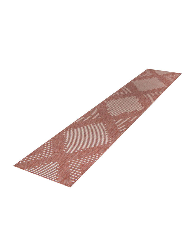 Rust Red 2' 7 x 12' Outdoor Modern Runner Area Rug Weather Resistant for Patio, Deck, Terrace, Balcony, Porch 100% Polypropylene Modern Outside Carpet for Sale at Rug Engine