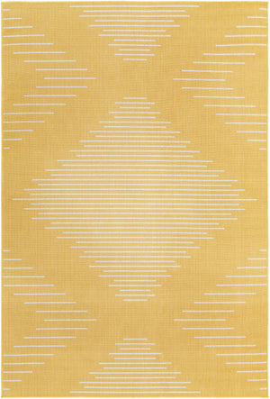 Yellow 6' 1 x 9' Outdoor Modern Rectangle Area Rug Weather Resistant for Patio, Deck, Terrace, Balcony, Porch 100% Polypropylene Modern Outside Carpet for Sale at Rug Engine