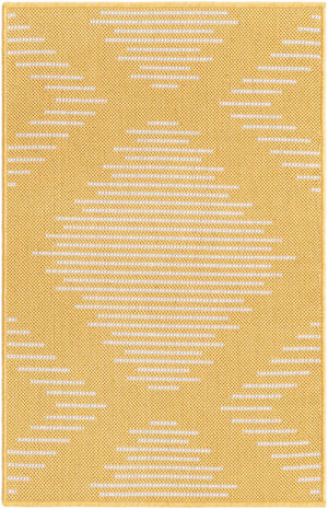 Yellow 2' x 3' 1 Outdoor Modern Rectangle Area Rug Weather Resistant for Patio, Deck, Terrace, Balcony, Porch 100% Polypropylene Modern Outside Carpet for Sale at Rug Engine