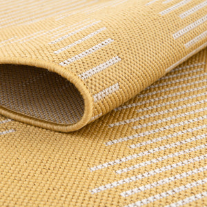 Yellow 10' 8 x 10' 8 Outdoor Modern Square Area Rug Weather Resistant for Patio, Deck, Terrace, Balcony, Porch 100% Polypropylene Modern Outside Carpet for Sale at Rug Engine