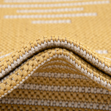 Yellow 10' 8 x 10' 8 Outdoor Modern Square Area Rug Weather Resistant for Patio, Deck, Terrace, Balcony, Porch 100% Polypropylene Modern Outside Carpet for Sale at Rug Engine