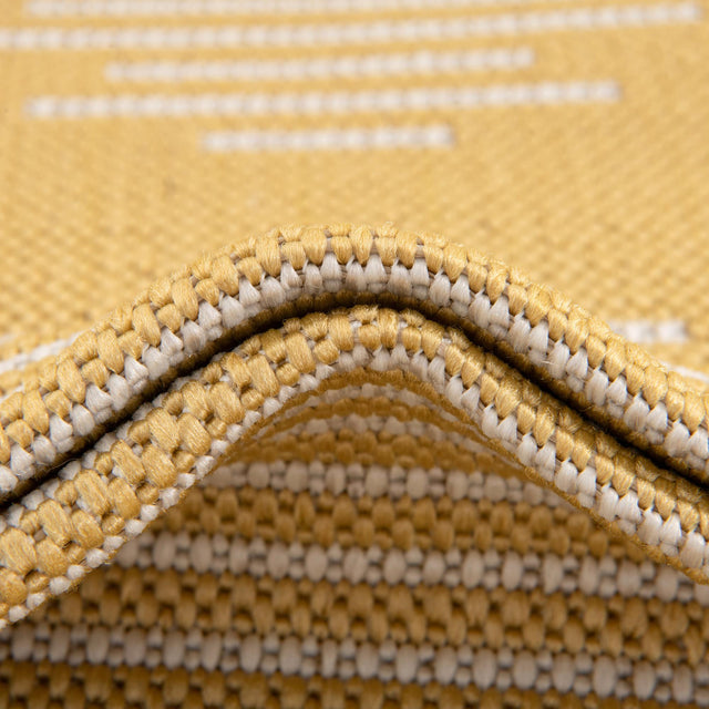 Yellow 10' 8 x 10' 8 Outdoor Modern Square Area Rug Weather Resistant for Patio, Deck, Terrace, Balcony, Porch 100% Polypropylene Modern Outside Carpet for Sale at Rug Engine