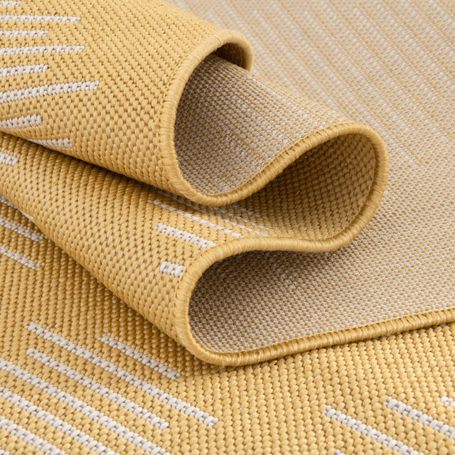 Yellow 10' 8 x 10' 8 Outdoor Modern Square Area Rug Weather Resistant for Patio, Deck, Terrace, Balcony, Porch 100% Polypropylene Modern Outside Carpet for Sale at Rug Engine