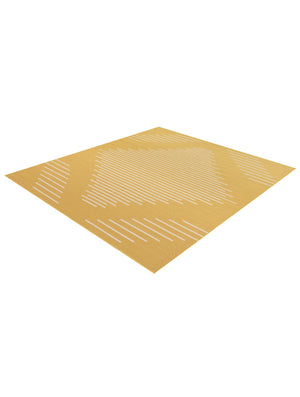 Yellow 10' 8 x 10' 8 Outdoor Modern Square Area Rug Weather Resistant for Patio, Deck, Terrace, Balcony, Porch 100% Polypropylene Modern Outside Carpet for Sale at Rug Engine