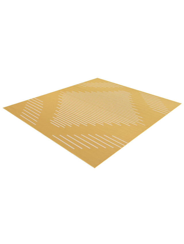 Yellow 10' 8 x 10' 8 Outdoor Modern Square Area Rug Weather Resistant for Patio, Deck, Terrace, Balcony, Porch 100% Polypropylene Modern Outside Carpet for Sale at Rug Engine