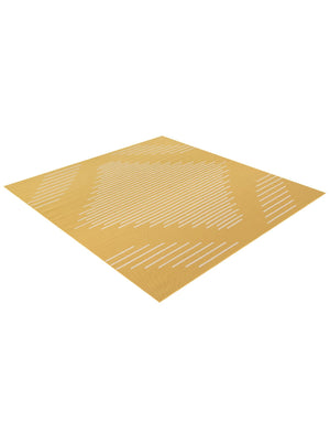 Yellow 10' 8 x 10' 8 Outdoor Modern Square Area Rug Weather Resistant for Patio, Deck, Terrace, Balcony, Porch 100% Polypropylene Modern Outside Carpet for Sale at Rug Engine