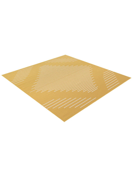 Yellow 10' 8 x 10' 8 Outdoor Modern Square Area Rug Weather Resistant for Patio, Deck, Terrace, Balcony, Porch 100% Polypropylene Modern Outside Carpet for Sale at Rug Engine