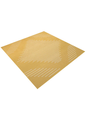 Yellow 13' 1 x 13' 1 Outdoor Modern Square Area Rug Weather Resistant for Patio, Deck, Terrace, Balcony, Porch 100% Polypropylene Modern Outside Carpet for Sale at Rug Engine