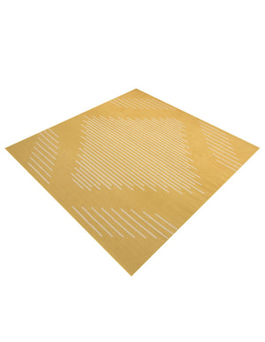 Yellow 13' 1 x 13' 1 Outdoor Modern Square Area Rug Weather Resistant for Patio, Deck, Terrace, Balcony, Porch 100% Polypropylene Modern Outside Carpet for Sale at Rug Engine