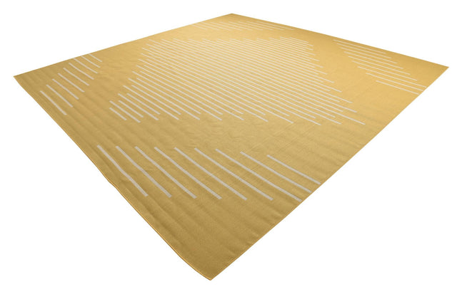 Yellow 13' 1 x 13' 1 Outdoor Modern Square Area Rug Weather Resistant for Patio, Deck, Terrace, Balcony, Porch 100% Polypropylene Modern Outside Carpet for Sale at Rug Engine