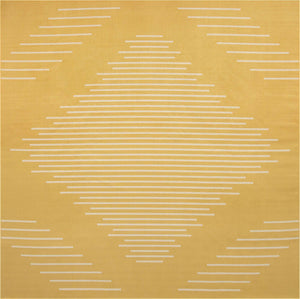 Yellow 13' 1 x 13' 1 Outdoor Modern Square Area Rug Weather Resistant for Patio, Deck, Terrace, Balcony, Porch 100% Polypropylene Modern Outside Carpet for Sale at Rug Engine