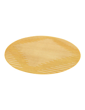 Yellow 6' 1 x 6' 1 Outdoor Modern Round Area Rug Weather Resistant for Patio, Deck, Terrace, Balcony, Porch 100% Polypropylene Modern Outside Carpet for Sale at Rug Engine