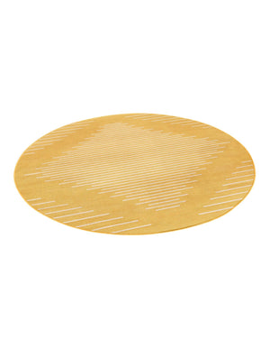 Yellow 6' 1 x 6' 1 Outdoor Modern Round Area Rug Weather Resistant for Patio, Deck, Terrace, Balcony, Porch 100% Polypropylene Modern Outside Carpet for Sale at Rug Engine