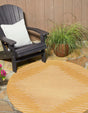Yellow 10' 8 x 10' 8 Outdoor Modern Round Area Rug Weather Resistant for Patio, Deck, Terrace, Balcony, Porch 100% Polypropylene Modern Outside Carpet for Sale at Rug Engine
