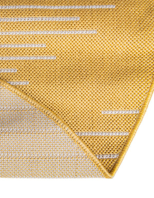 Yellow 3' 1 x 3' 1 Outdoor Modern Round Area Rug Weather Resistant for Patio, Deck, Terrace, Balcony, Porch 100% Polypropylene Modern Outside Carpet for Sale at Rug Engine