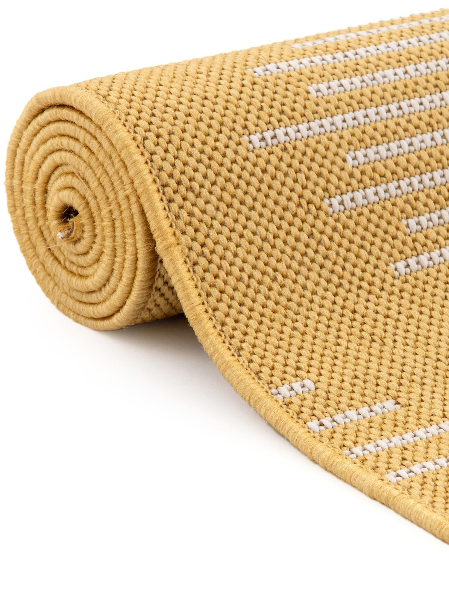 Yellow 6' 1 x 6' 1 Outdoor Modern Round Area Rug Weather Resistant for Patio, Deck, Terrace, Balcony, Porch 100% Polypropylene Modern Outside Carpet for Sale at Rug Engine