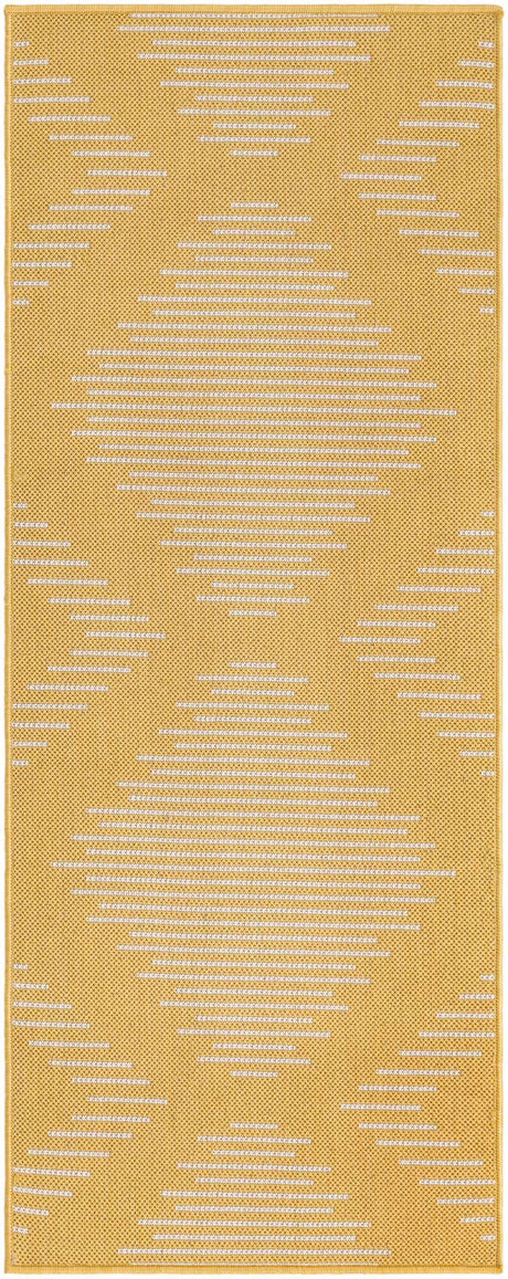Yellow 2' x 5' 3 Outdoor Modern Runner Rug