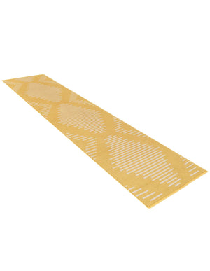 Yellow 2' x 6' 1 Outdoor Modern Runner Area Rug Weather Resistant for Patio, Deck, Terrace, Balcony, Porch 100% Polypropylene Modern Outside Carpet for Sale at Rug Engine