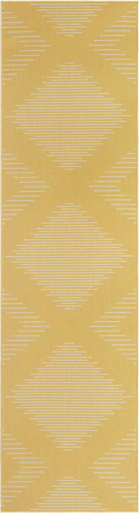 Yellow 3' x 12' Outdoor Modern Runner Rug