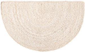 Ivory 2' 2 x 4' Braided Chindi Semicircle Hearth Rug