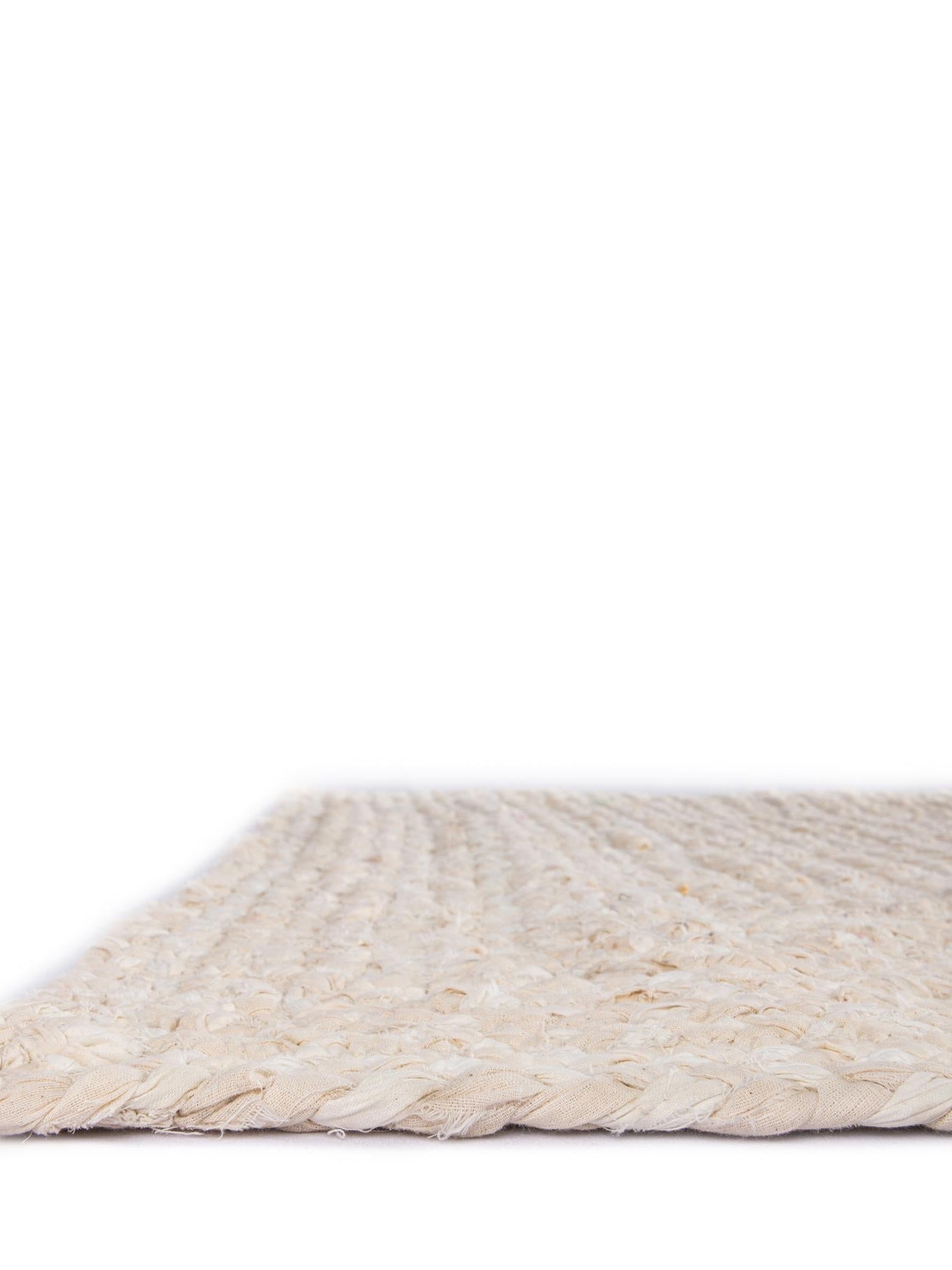 Ivory 1' 2 x 6' 1 Braided Chindi Table Runner Area Rug Decorative Dining Room Kitchen All Natural Material Table Cover 100% Cotton Hand Braided Natural Eco-Friendly Boho Style Modern Carpet for Living Rooms Dining Office Dorm for Sale at Rug Engine